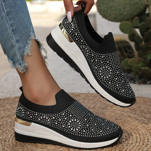 🌸 50% RABATT NU!🌈Rhinestone Slip-on Casual Mesh Sneakers För Kvinnor