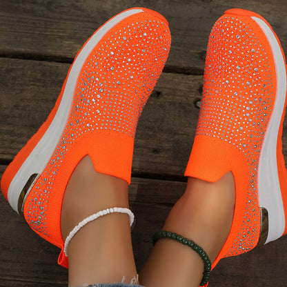 🌸 50% RABATT NU!🌈Rhinestone Slip-on Casual Mesh Sneakers För Kvinnor