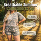 Set med topp och shorts i kamouflage i stora storlekar 🌿 Ledig passform, mjukt tyg – enkelt, snyggt & redo för äventyr ✨