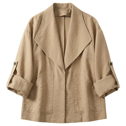 🧥 50% RABATT NU! 🍂 Dams Casual Vintage Kavaj – Översize Slag & Mjuk Andningsbar Tyg 🍁
