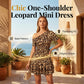 Chic Enaxlad Leopard Miniklänning