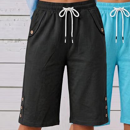 👖 BEGRÄNSAD TID: 50 % RABATT! 💥Bermudashorts med dragsko för damer i casual-stil