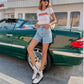 🌸 50 % RABATT NU! 🌸🌿 Dam casual shorts med hög midja – mjukt tyg, avslappnad passform & perfekta för vardag, strand & resa, enkla att matcha 🕶️
