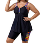 🏊‍♀️ 50% RABATT NU! 🌺 Tankini-baddräkt med Shorts – Magkontroll & Snabbtorkande – Perfekt för Semester ☀️