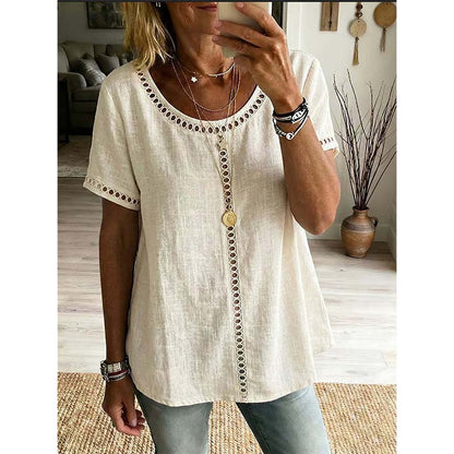 ✨50% RABATT NU! ✨Dam Casual Bohemisk Urklippt Topp