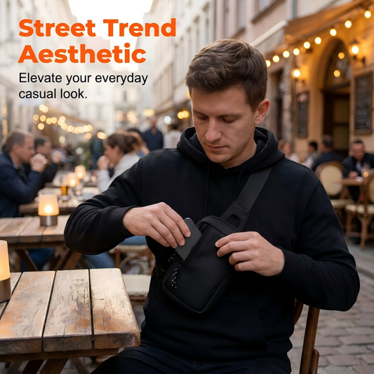 📢📢50% RABATT  NU!! ⏰Urban Sling Bag för män – Lätt & vattentät – Justerbar rem, perfekt för pendling eller resa – modern och praktisk 💼✨
