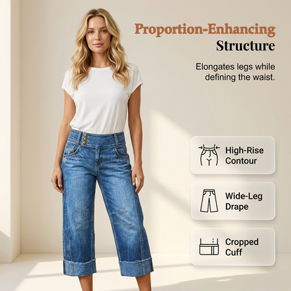 👖 30 % RABATT NU! 💙 Dam vida cropped jeans med knapphög midja