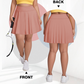 🌸 40 % RABATT NU! 🌸Dam Hög Midja Plus Size Tenniskjol med Fickor
