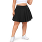 🌸 40 % RABATT NU! 🌸Dam Hög Midja Plus Size Tenniskjol med Fickor