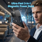🔥50% RABATT NU!🔥 🔋 3-i-1 magnetisk powerbank – Inbyggd kabel  ⏳