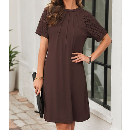 👗40% RABATT NU!🎀Damelegant Klänning med Spetsärmar