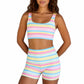🌸 40% RABATT NU! 🌸Dam Regnbågsrandig Linne & Shorts Set