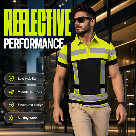 👕 50% RABATT NU! 🚧 Reflekterande Kortärmad Skjorta för Män