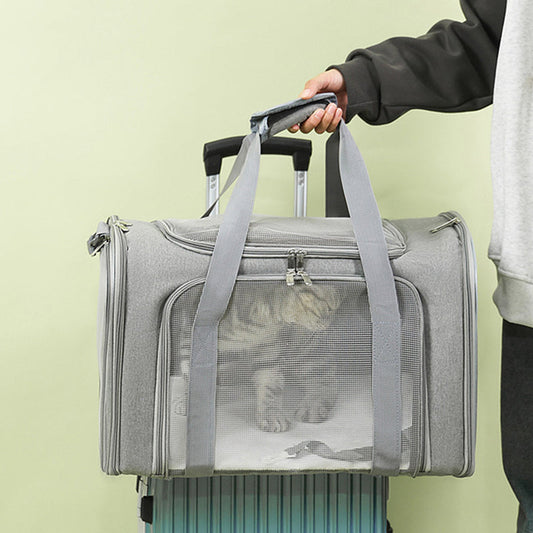 📢📢40% RABATT !! ⏰Stor hopfällbar transportväska i nät för katt