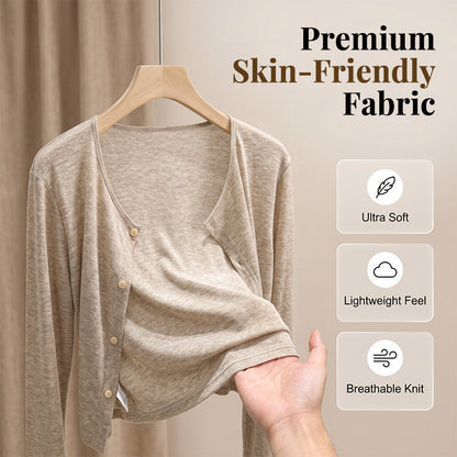 👚 40% RABATT NU! ☁️ Women's Cropped Cardigan – Lätt & Mjuk – Perfekt för Lager-på-lager – Tidlös Elegans ✨