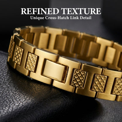 📢📢50% RABATT  NU!! ⏰Unisex texturerat länkarmband i rostfritt stål
