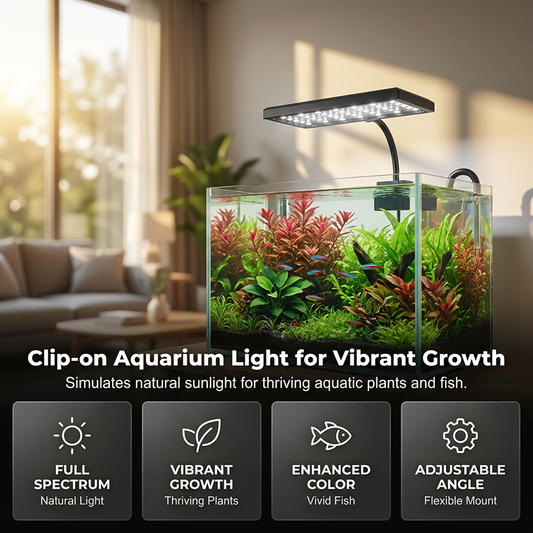 📢📢50 % RABATT !! ⏰Fullspektrum LED Akvarieljus med Klämma