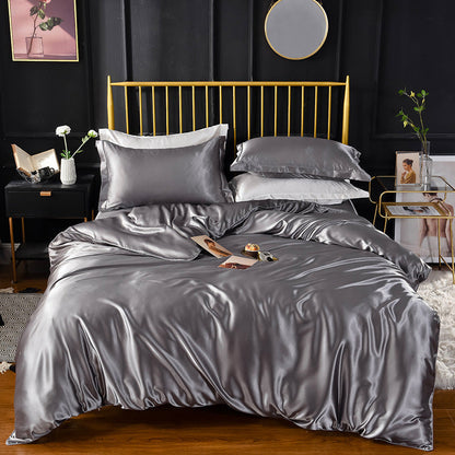 🌹 50% RABATT NU ! !🌹Luxury Pure Mulberry Silk Sängkläder Set med 4 (1x täcke + 1x lakan + 2x örngott)