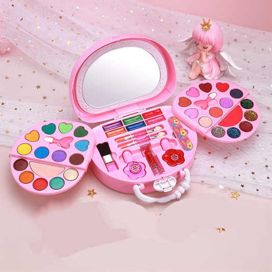 ✨50% RABATT NU! !✨Tvättbar Sminkleksaksset för Barn med Bärbar Rosa Handväska