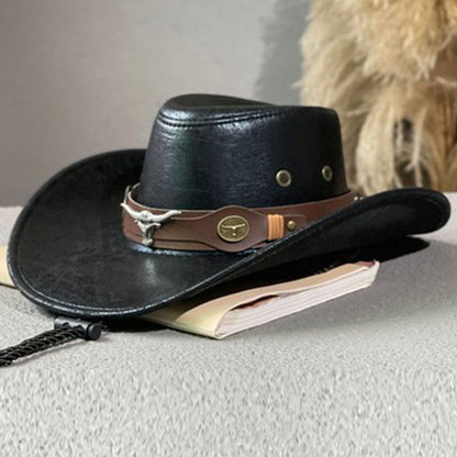 ✨50% RABATT NU! !✨Vintage bredbrättad cowboyhatt med rem