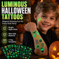 📢📢50% RABATT NU!! ⏰Lysande Halloween Tillfälliga Tatueringar för Barn – Vattentäta Glödande Klistermärken