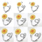 🌹 50% RABATT NU ! !🌹Justerbar Spinner Sunflower Alphabet Ring