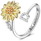 🌹 50% RABATT NU ! !🌹Justerbar Spinner Sunflower Alphabet Ring