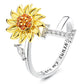 🌹 50% RABATT NU ! !🌹Justerbar Spinner Sunflower Alphabet Ring