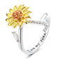 🌹 50% RABATT NU ! !🌹Justerbar Spinner Sunflower Alphabet Ring