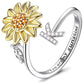🌹 50% RABATT NU ! !🌹Justerbar Spinner Sunflower Alphabet Ring