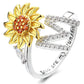 🌹 50% RABATT NU ! !🌹Justerbar Spinner Sunflower Alphabet Ring