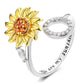 🌹 50% RABATT NU ! !🌹Justerbar Spinner Sunflower Alphabet Ring