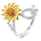 🌹 50% RABATT NU ! !🌹Justerbar Spinner Sunflower Alphabet Ring
