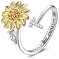 🌹 50% RABATT NU ! !🌹Justerbar Spinner Sunflower Alphabet Ring