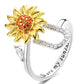 🌹 50% RABATT NU ! !🌹Justerbar Spinner Sunflower Alphabet Ring
