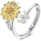 🌹 50% RABATT NU ! !🌹Justerbar Spinner Sunflower Alphabet Ring