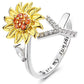 🌹 50% RABATT NU ! !🌹Justerbar Spinner Sunflower Alphabet Ring