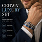 👑 50 % RABATT! 💎 3-delat armbandsset för män med kronmotiv – Lyxig look, slitstarkt och mångsidigt – Perfekt för både vardagsbruk och festliga tillfällen ✨