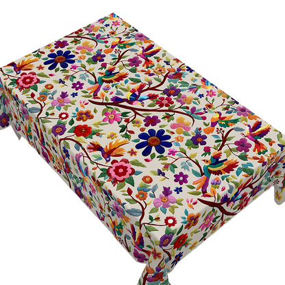 📢📢50% RABATT NU!! ⏰Retro Blommig Duk – Fågel & Blomstermotiv