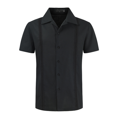 Herr Kortärmad Kubansk Guayabera Skjorta