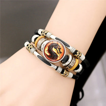 📢📢50% RABATT NU!! ⏰Armband i punkstil i flätat läder