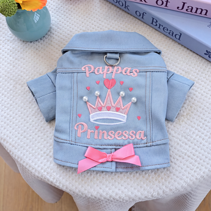 📢📢50% RABATT NU!! ⏰Söt prinsessjacka i denim för hundar