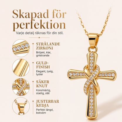 ✨50% RABATT NU! !✨Halsband med gnistrande vriden knut och korspendant för kvinnor