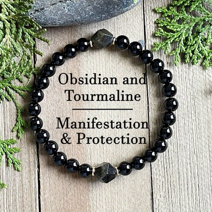 💎✨50% RABATT⏰ Elegant obsidianarmband, klassisk design, vacker accessoar🖤