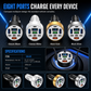 🚗40W 8 in 1 Fast Car Adapter with Digital Voltage Display 4 USB and 4 PD Ports⚡️