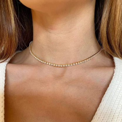 ✨50% RABATT NU! !✨Lyxigt tennishalsband med gnistrande kubisk zirkonia