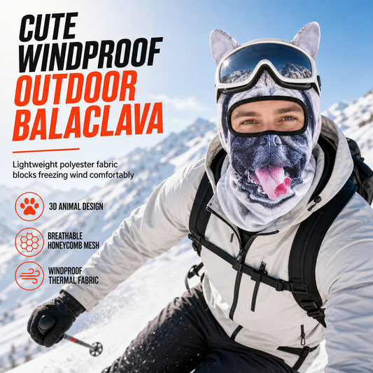 📢📢50% RABATT NU!! ⏰Vindtät Balaklava med Djurtryck och 3D-öron