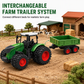 Large Kids Farm Tractor Toy Set with Trailer Accessories Friction Powered and Remote Control Engineering Vehicles for Boys