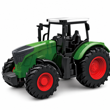 Large Kids Farm Tractor Toy Set with Trailer Accessories Friction Powered and Remote Control Engineering Vehicles for Boys
