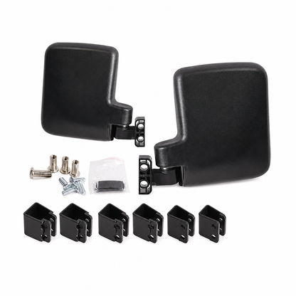 Universal Plastic Rearview and Side View Mirror Set for Golf Carts
